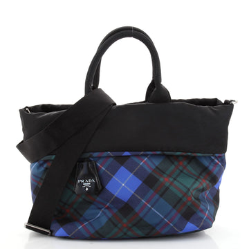 Prada Convertible Double Tote Printed Tessuto