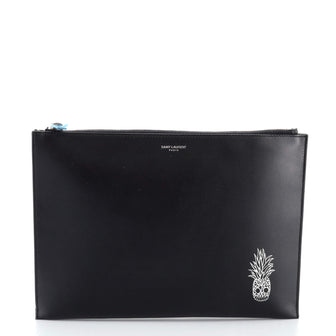 Saint Laurent Zip Pouch Printed Leather Medium