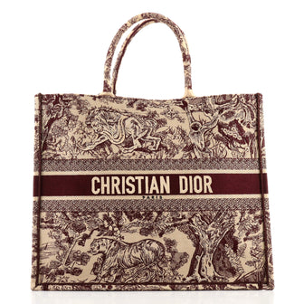 Christian Dior Book Tote Embroidered Canvas