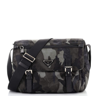 Prada Camouflage Messenger Bag Printed Tessuto Small
