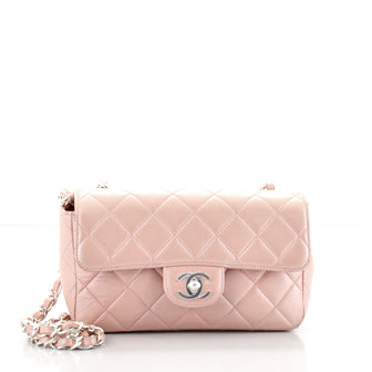 Chanel Vintage Classic Single Flap Bag Quilted Iridescent Calfskin Small