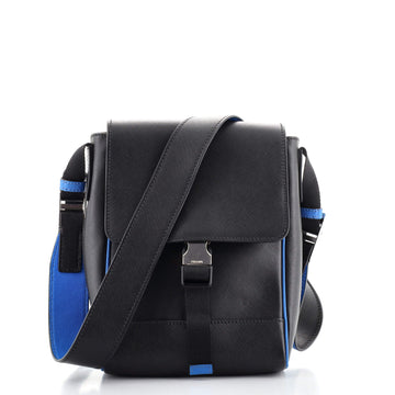 Prada Buckle Flap Crossbody Bag Saffiano Leather