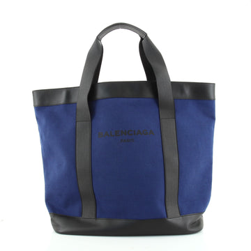 Balenciaga Logo Tote Canvas and Leather Large