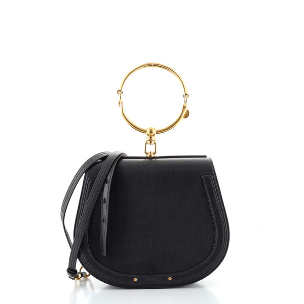 Chloe Nile Crossbody Bag Leather Medium Black