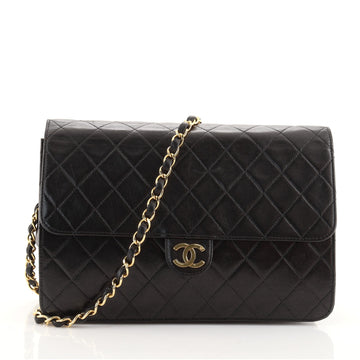 Chanel Vintage Clutch with Chain Quilted Leather Medium