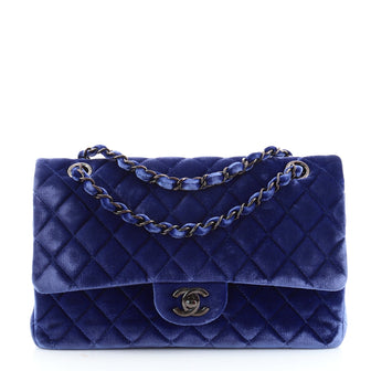 Chanel Classic Double Flap Bag Quilted Velvet Medium