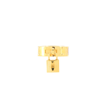 Hermes Kelly Lock Scarf Ring Metal and Leather