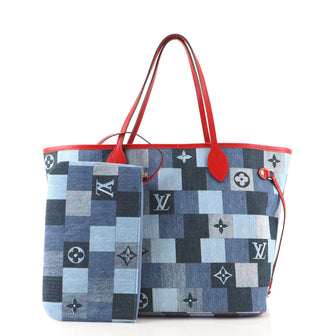Louis Vuitton Neverfull Tote Damier and Monogram Patchwork Denim MM