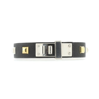 Hermes Mini Dog Clous Square Bracelet Leather