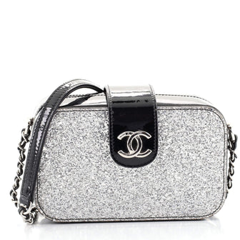 Chanel Ground Control Camera Case Bag Glittered PVC with Patent Mini