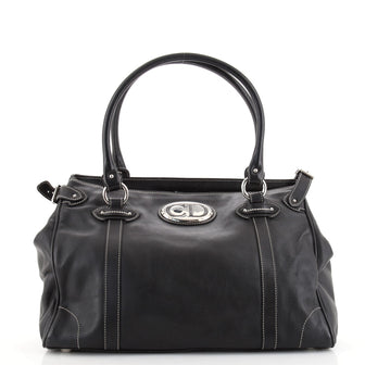Christian Dior Vintage CD Logo Tote Leather Medium