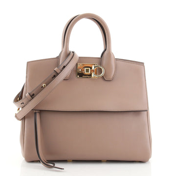 Salvatore Ferragamo Studio Satchel Leather with Resin Small