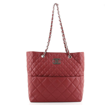 Chanel In The Business Tote Quilted Lambskin North South