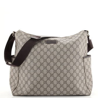 Gucci Diaper Zip Messenger Bag GG Canvas Large