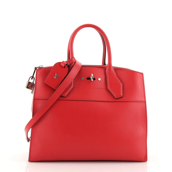 Louis Vuitton City Steamer Handbag Leather MM
