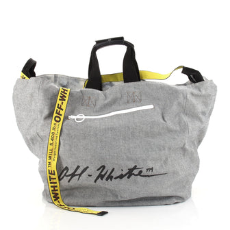 Off White Reversible Tote Bag Extreme Bleach Denim
