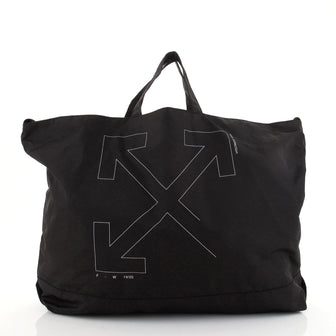 Off White Unfinished Arrow Tote Bag Polyamide