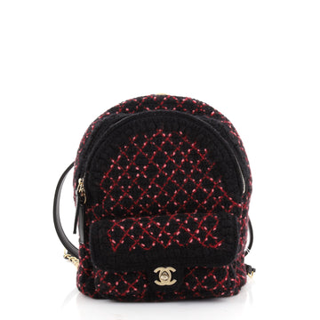 Chanel CC Pocket Backpack Knit Fabric and Leather Mini