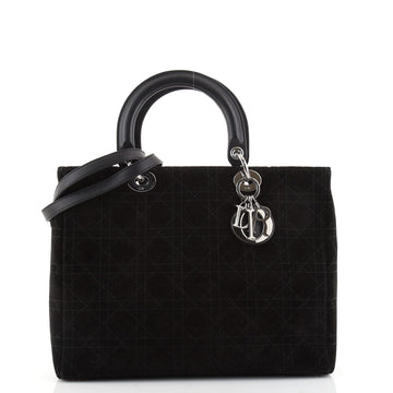 Louis Vuitton Vintage Lady Dior Bag Cannage Stitch Suede Large