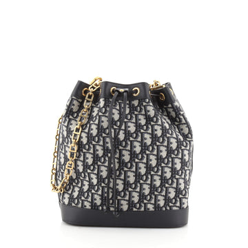 Christian Dior Drawstring Bucket Bag Oblique Canvas