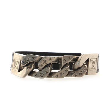 Louis Vuitton Monochain Reversible Bracelet Metal with Monogram Eclipse Canvas and Leather