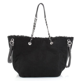 Chanel Double Face Deauville Tote Fringe Quilted Canvas Small