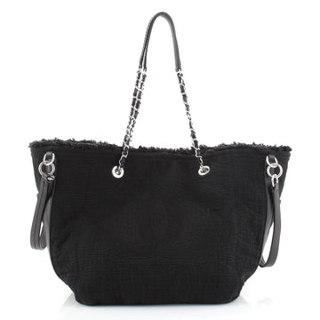 Chanel Double Face Deauville Tote Fringe Quilted Canvas Small