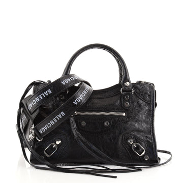 Balenciaga Logo Strap City Classic Studs Bag Leather Mini