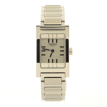 Hermes Tandem Quartz Watch Stainless Steel 19