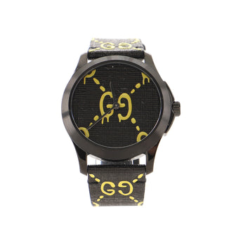 Gucci G-Timeless Ghost Quartz Watch PVD Stainless Steel and Coated Canvas 38