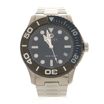 Gucci G-Timeless Classic Diver Quartz Watch Stainless Steel 45