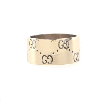Gucci Icon Band Ring 18K White Gold Wide
