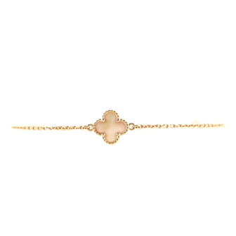 Van Cleef & Arpels Sweet Alhambra Bracelet 18K Yellow Gold and Mother of Pearl
