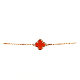 Van Cleef & Arpels Sweet Alhambra Bracelet 18K Rose Gold and Carnelian