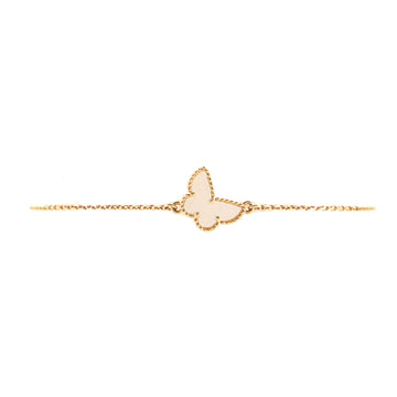 Van Cleef & Arpels Sweet Alhambra Butterfly Bracelet 18K Yellow Gold and Mother of Pearl
