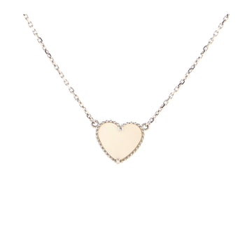 Van Cleef & Arpels Lucky Alhambra Heart Pendant Necklace 18K White Gold and Mother of Pearl