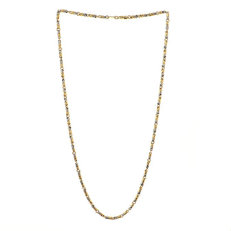 Bvlgari Passo Doppio Pendant Necklace 18K Yellow Gold and Stainless Steel