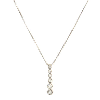 Tiffany & Co. Jazz Graduated Drop Pendant Necklace Platinum with Diamonds