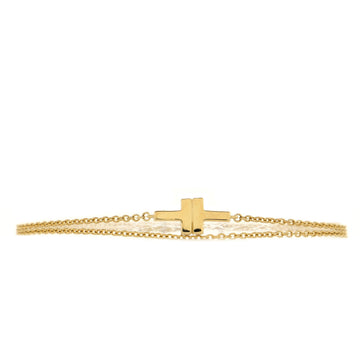 Tiffany & Co. T Double Chain Bracelet 18K Yellow Gold