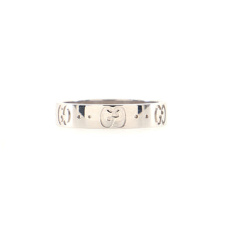 Gucci Icon Band Ring 18K White Gold 4mm