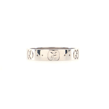 Gucci Icon Band Ring 18K White Gold 4mm