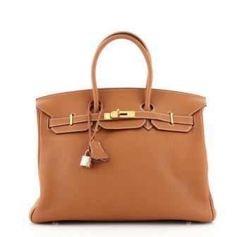 Hermes Birkin Handbag Brown Togo with Gold Hardware 35