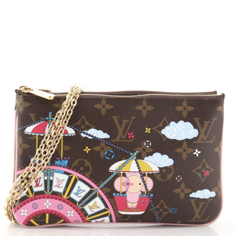 Louis Vuitton Double Zip Pochette Limited Edition Vivienne Xmas Monogram Canvas