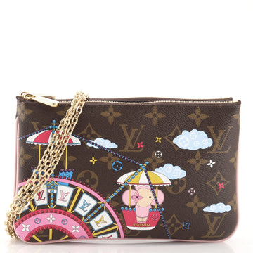 Louis Vuitton Double Zip Pochette Limited Edition Vivienne Xmas Monogram Canvas