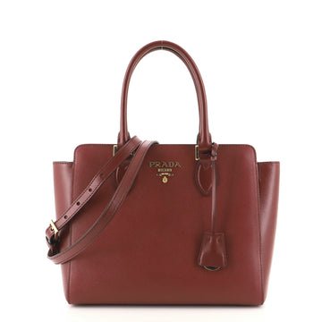 Prada Convertible Open Tote Saffiano with Soft Calf Small