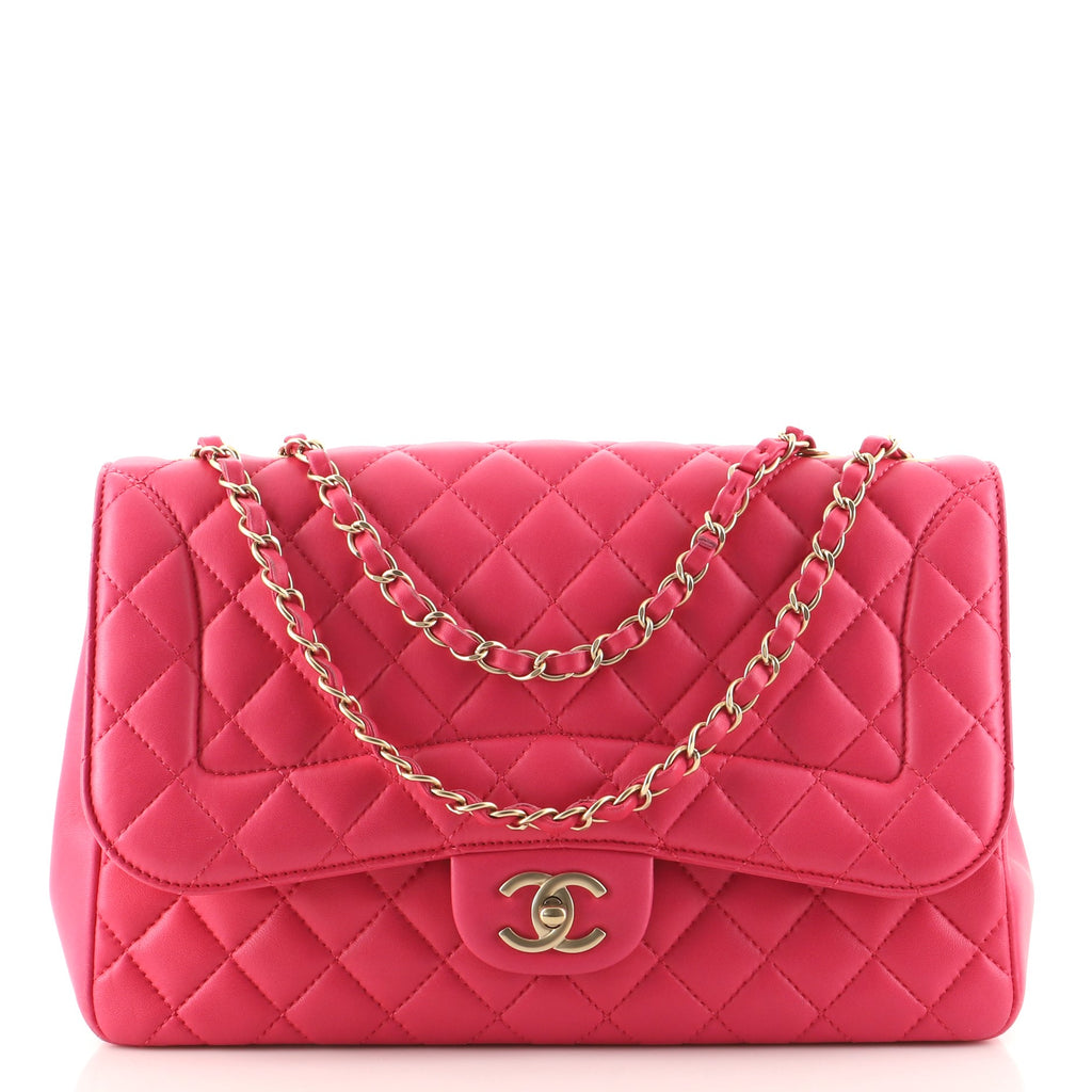 バッグ CHANEL Chanel Mademoiselle Chic Flap Bag Quilted Lambskin Jumbo Pink 860661