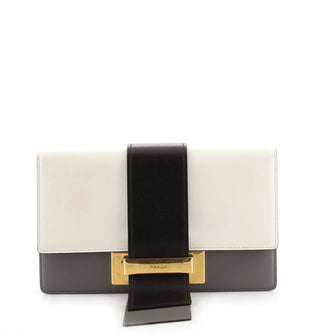 Prada Metal Ribbon Shoulder Bag City Calfskin Medium
