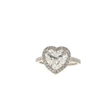 Tiffany & Co. Soleste Heart Halo Ring Platinum with Heart-Shaped Diamond F/VVS2 3.02CT