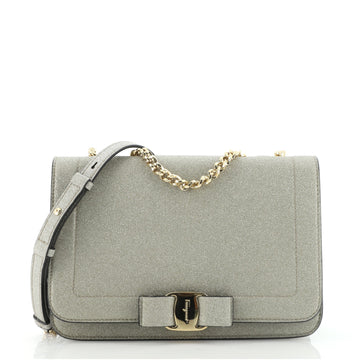 Salvatore Ferragamo Vara Bow Crossbody Bag Glitter Medium