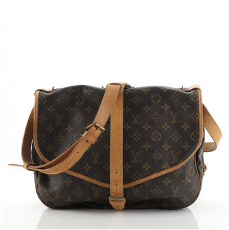 Louis Vuitton Saumur Handbag Monogram Canvas 35